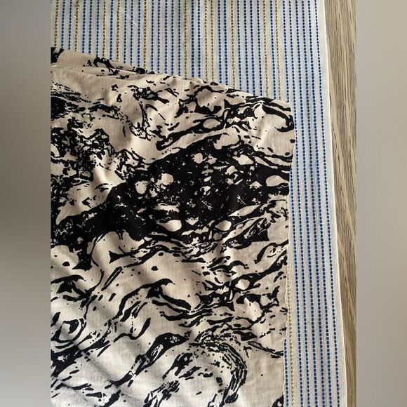 Rachel Pally Maxi Dress  Beige/Black Sz S Abstract Cold Shoulder Calf Length - Picture 7 of 11